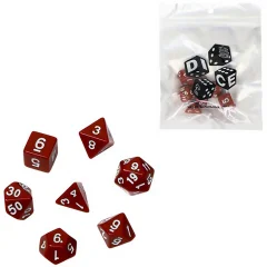 Набор кубиков "Время игры" для D&D, 7 шт. (бордовые)