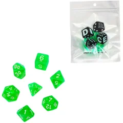 Набор кубиков "Время игры" для D&D, 7 шт. (зелёные)