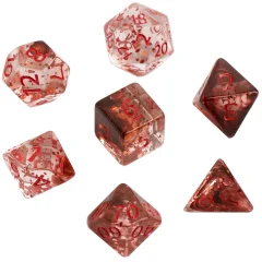 Набор кубиков "Время игры" для D&D, 7 шт. (красные, прозрачные)