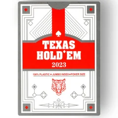Карты игральные Texas Holdem (пластик, красные)