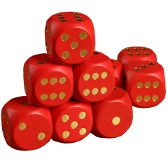 Кубик D6, 1 шт. (30 мм, красный)