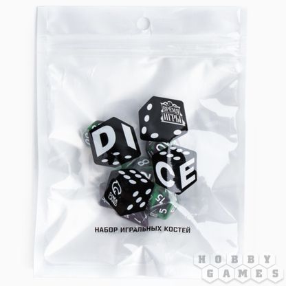Набор кубиков для D&D, 7 шт. (зелёные) фото 2