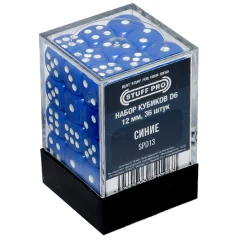Набор стандартных кубиков D6 Stuff-Pro, 36 шт. (12 мм, синие)