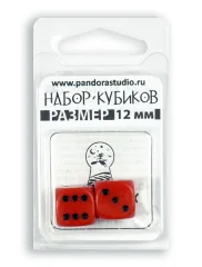 Набор кубиков D6, 12 мм, 9 шт., красный