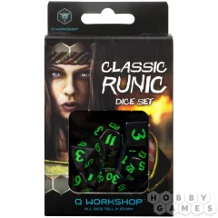 Набор кубиков Classic Runic, 7 шт., Black/Green