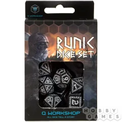 Набор кубиков Runic, 7 шт., Black/White