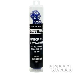 Набор кубиков STUFF PRO для ролевых игр, 16 мм, тёмно-синие под мрамор