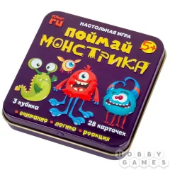 Игра настольная "Поймай монстрика" (жестяная коробочка)