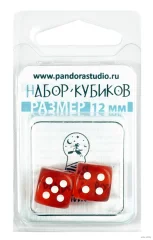 Набор кубиков D6 "Джемини", 2 шт., 12 мм, красный