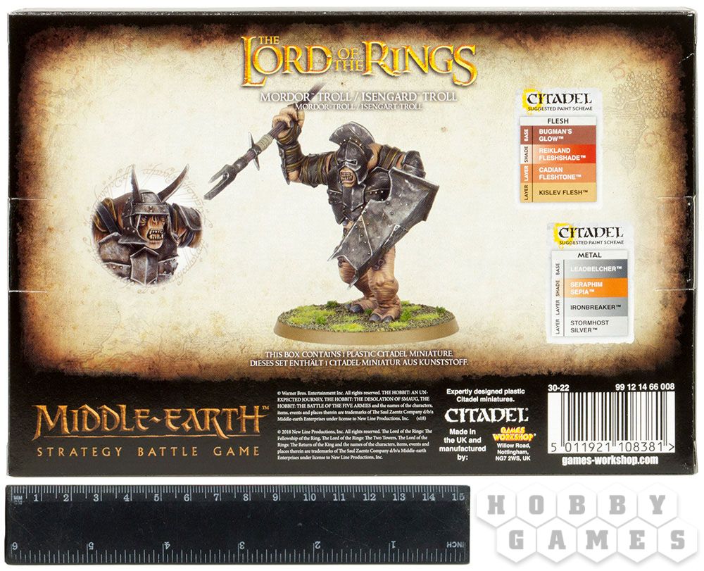Warhammer Middle Earth - Troll Du Mordor / De L'Isengard - Figurine Noir Middle Earth Miniatures
