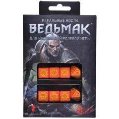 Игральные кости для настольной ролевой игры "Ведьмак", 8 шт., красный/жёлтый