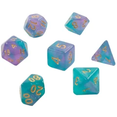 Набор кубиков "Время игры" для D&D, 7 шт. (бирюзово-фиолетовые)
