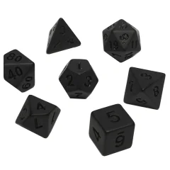 Набор кубиков "Время игры" для D&D, 7 шт. (чёрные матовые)