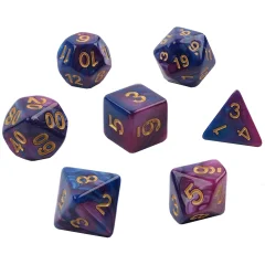 Набор кубиков "Время игры" для D&D, 7 шт. (фиолетово-синие)