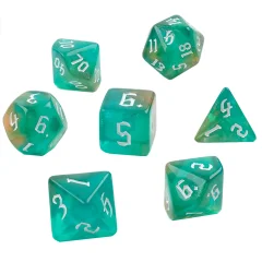 Набор кубиков "Время игры" для D&D, 7 шт. (изумрудные)