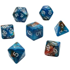 Набор кубиков "Время игры" для D&D, 7 шт. (коричнево-голубые)