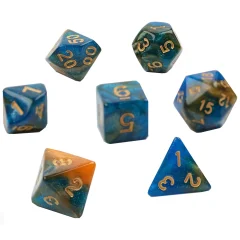 Набор кубиков "Время игры" для D&D, 7 шт. (коричнево-синие)