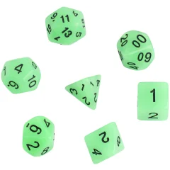 Набор кубиков "Время игры" для D&D, 7 шт. (сияние, светящиеся)