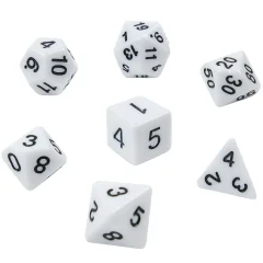 Набор кубиков "Время игры" для D&D, 7 шт. (белые)