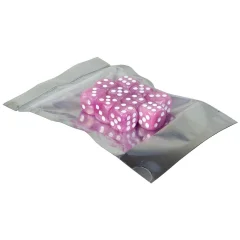 Набор нефритовых кубиков D6 Stuff Pro, 10 шт. (16 мм, белые с розовым)