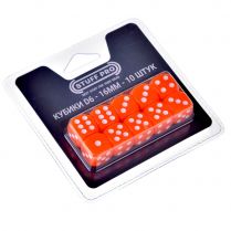 Набор стандартных кубиков D6 Stuff Pro, 10 шт. (16 мм, оранжевые)