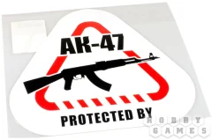 Наклейка на машину "Protected by АК-47", 200*186 мм