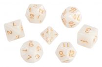 Набор кубиков STUFF PRO  для ролевых игр под мрамор. Белые с золотым, Китай