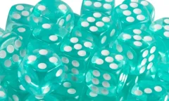 Набор кубиков STUFF PRO D6. Прозрачные бирюзовые 12 мм 36 шт., Китай