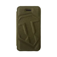 Чехол-Книжка для iPhone 4/4S c логотипом WOT «Зеленый текстиль»