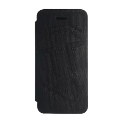 Чехол-Книжка для iPhone 4/4S c логотипом WOT «Черный текстиль»