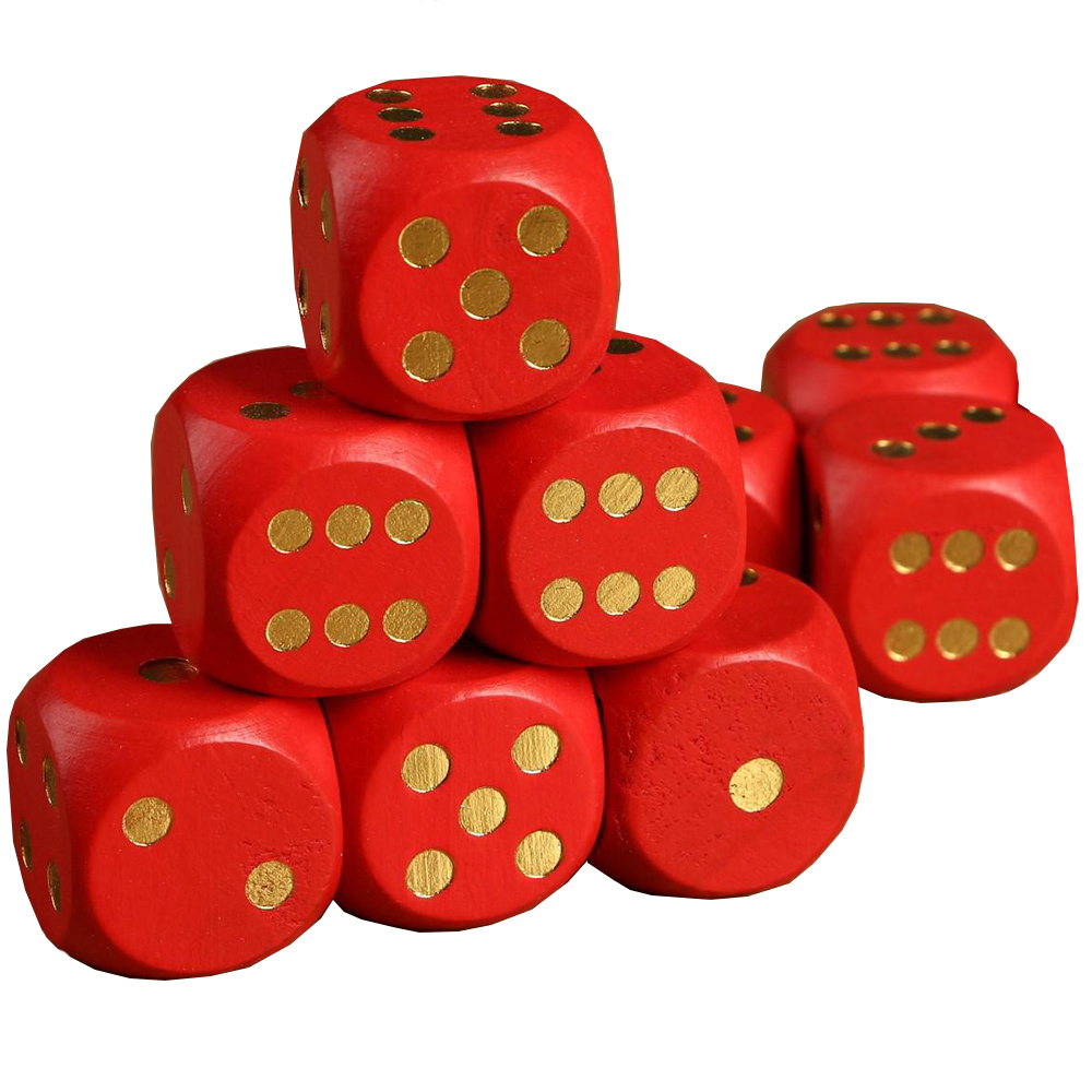 Кубик D6, 1 шт. (30 мм, красный)